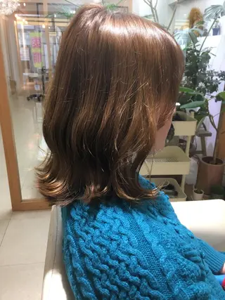 ミディアム カラー 安永 涼のヘアスタイル