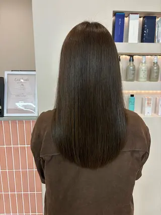 セミロング カラー 角谷 靖子のヘアスタイル
