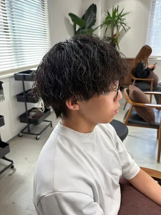 ショート パーマ メンズ ボブ/レイヤー /河内温太のヘアスタイル