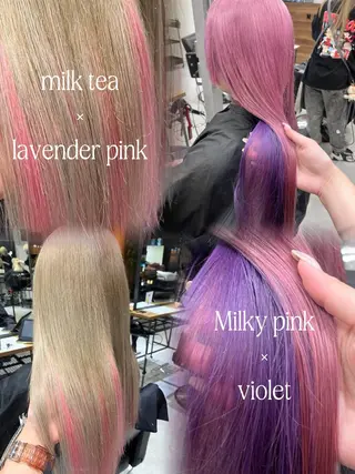 ロング カラー RIO🩶NEXT/ エクステ/ハイトーンのヘアスタイル