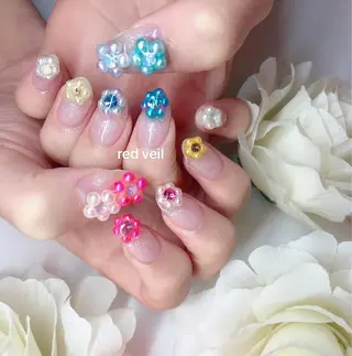 セミロング ネイル 長さ出し専門 nynaのネイルデザイン