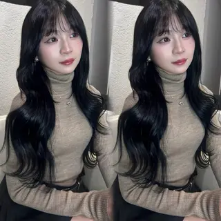 ロング カラー Euphoria新宿店所属・新宿/透明感カラー/ 縮毛矯正/SHOKIのヘアスタイル