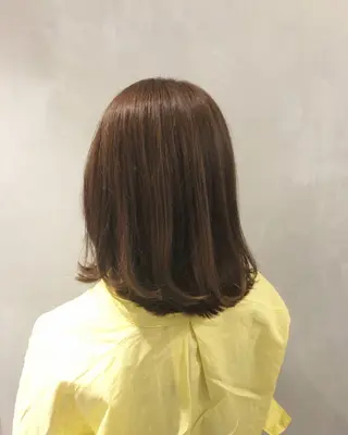 ミディアム ボブ/縮毛矯正/ レイヤー/塚田のヘアスタイル