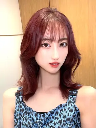 ミディアム カラー 顔周り特化/韓国ヘア /レイヤー/吉野幸大のヘアスタイル