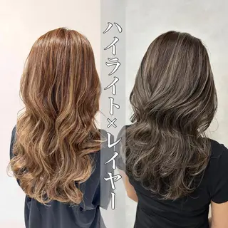 ロング カラー ヘアアレンジ 大人レイヤー& 透明感カラー💄のヘアスタイル