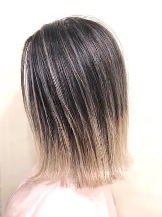 ミディアム カラー ケアブリーチ /髪質 改善/古橋圭史郎のヘアスタイル