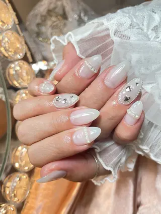 ネイル 23時まで❤︎韓国、 ワンホンネイルのネイルデザイン