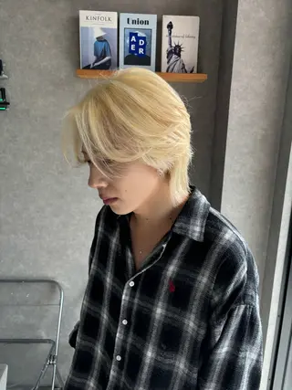 ミディアム カラー メンズ 長谷川 湧のヘアスタイル