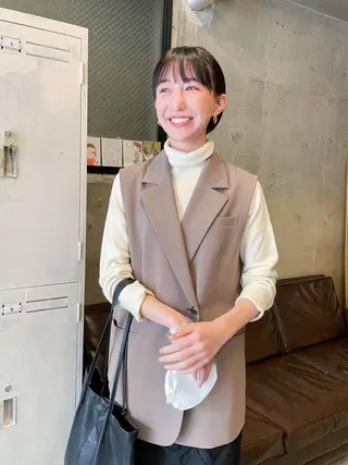 ショート カラー パーマ/レイヤー 岩山丈一郎のヘアスタイル