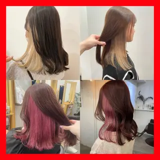 セミロング LENA/原宿/ブリ ーチなしWカラー🌼のヘアスタイル