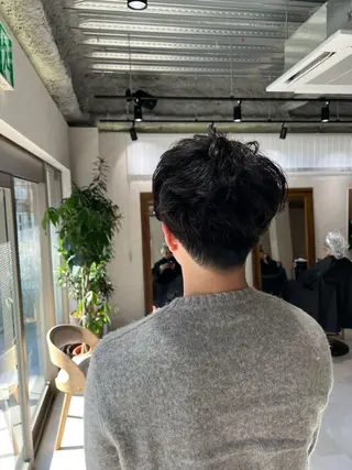 メンズ 艶ボブ🤎ボブパーマ 透明感カラー\メンズのヘアスタイル