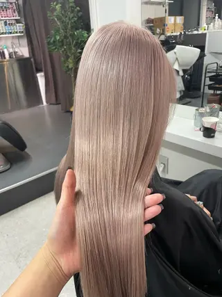 ロング カラー ハイトーン&髪質改善 ＆韓国エクステ🤎のヘアスタイル