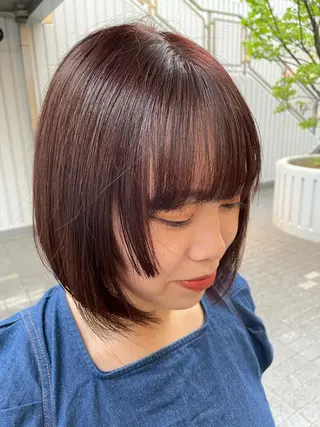 ミディアム カラー 韓国ナチュラル・ ベージュ/落合夏希のヘアスタイル