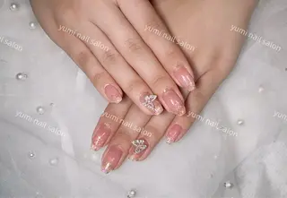 ネイル shineジェル& チップ長さだしのネイルデザイン