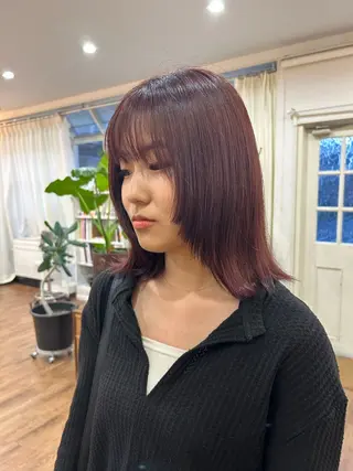 ミディアム カラー 久保田 優のヘアスタイル