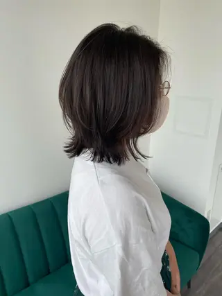 ミディアム 艶カラー🌙縮毛矯正 /ボブ【Reina】のヘアスタイル