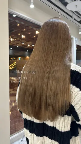 ロング カラー ワンホン×髪質改善 つのーか🩶‪🫧のヘアスタイル