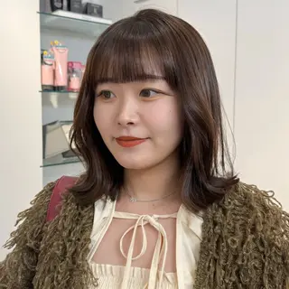 ミディアム レイヤー/パーマ/ 艶カラー/💚千琴のヘアスタイル