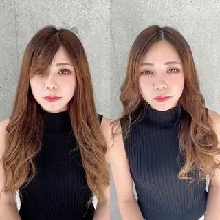 セミロング カラー パーマ ヘアアレンジ メンズ キッズ ネイル マツエク・マツパ アイブロウ ACHFILO モデル募集のヘアスタイル