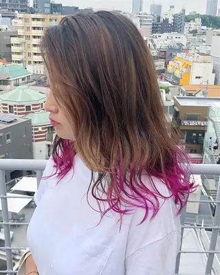 セミロング カラー ヘアアレンジ 【池袋/スパイキー ショート】ⓝⓘⓜⓤのヘアスタイル