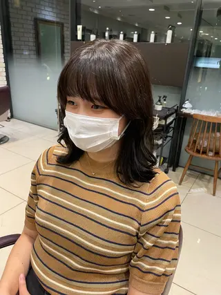 ミディアム パーマ 韓国風/コテ巻き風 パーマ/るい🌿のヘアスタイル