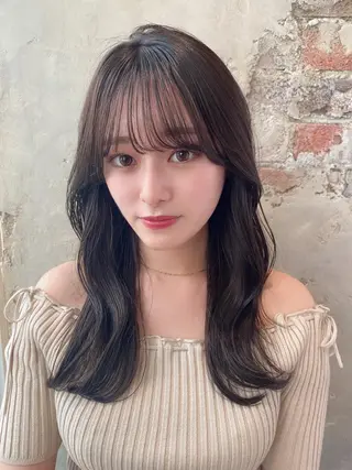 セミロング カラー 顔周り/くびれヘア 韓国ヘア💕風間るなのヘアスタイル
