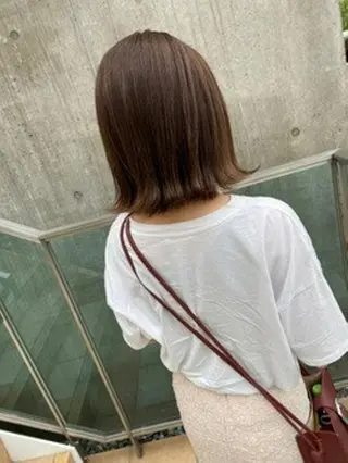 セミロング カラー パーマ ヘアアレンジ 【ヘアケア特化型】 newi天王寺のヘアスタイル