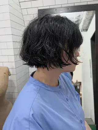 ショート 紙屋町ショート /ボブ　パーマ河内蓮のヘアスタイル
