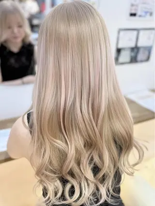 ロング カラー 🖤みらい🖤縮毛/ ブリーチモデル募集のヘアスタイル