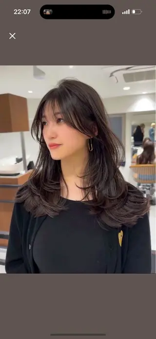 セミロング 🎀 うる艶透明感 カラー / 錦糸町のヘアスタイル