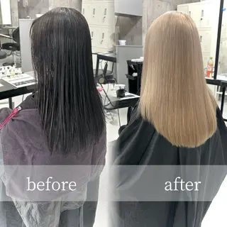 セミロング 🩶 ピンクカラー/ ブロンド🩶くるみのヘアスタイル