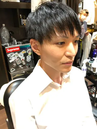 ミディアム ヒロ銀座バーバーショップ難波店所属・縮毛矯正/パーマ 宮河 惇💈のヘアスタイル