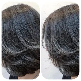 ミディアム カラー ササキ トモシのヘアスタイル