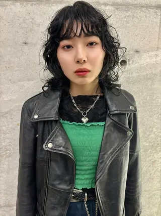 ミディアム カラー パーマ LOMARLIE 岡山HANAのヘアスタイル