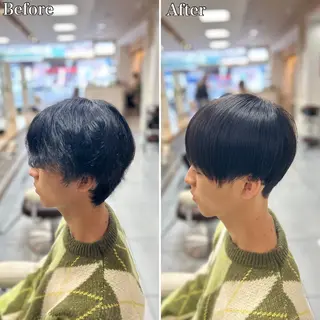 ミディアム パーマ メンズ 🔮メンズ縮毛矯正 毛流れパーマ💎竹永のヘアスタイル