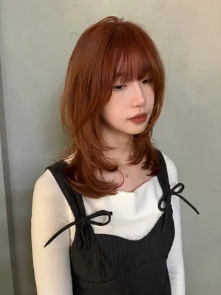 ミディアム カラー 表参道/レイヤー/暖 色/Ｗカラー/小春のヘアスタイル