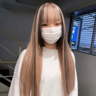 ロング カラー 花香竜太/エクステ /ハイトーンカラーのヘアスタイル