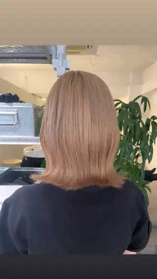 ミディアム カラー 暖色カラー🍒 ケアブリーチ/akiのヘアスタイル