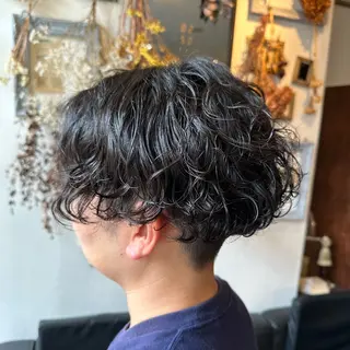 ショート パーマ メンズ インナーカラー指名 No.1菊池柊真のヘアスタイル