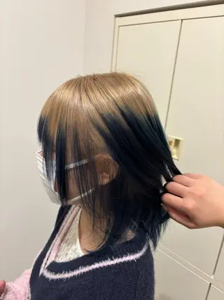 ミディアム カラー 田中 梨緒のヘアスタイル