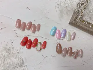 セミロング ネイル ネイルPetit Ribbonのネイルデザイン