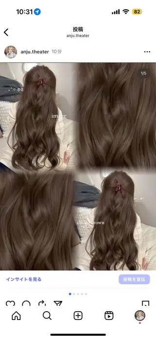 カラー 透ける透明感カラー 🤍anju🎀のヘアスタイル