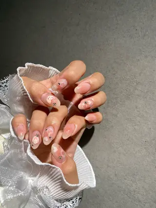 ネイル I-nailロング /ワンホン/キラキラのネイルデザイン