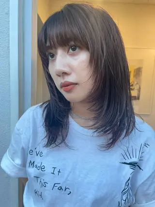 ミディアム カラー ケアパーマ/ケアブリ ーチdaisukeのヘアスタイル