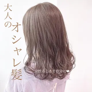 セミロング カラー ヘアアレンジ 外苑前NO.1艶髪 透明感カラーのヘアスタイル