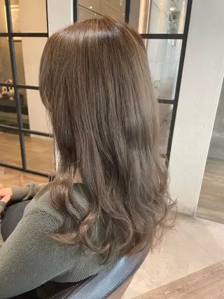 セミロング カラー パーマ AUBE HAIR flora所属・AUBEhair まつげパーマのマツエク・マツパデザイン