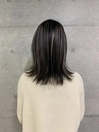 セミロング カラー THE./ブリーチ 透感カラー/髪質改善のヘアスタイル