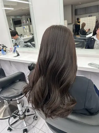 ロング カラー パーマ ヘアアレンジ メンズ キッズ ブリーチなしカラー/ ブラウン/レイヤーのヘアスタイル