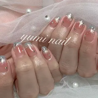 ネイル shineジェル& チップ長さだしのネイルデザイン