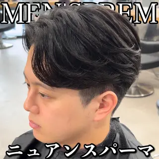 ショート カラー パーマ メンズ センターパート マスターかずまのヘアスタイル